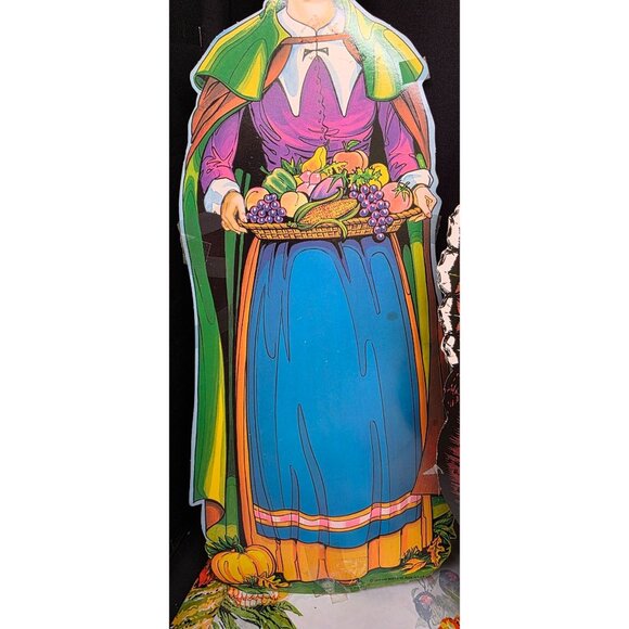 Vintage 1970s Beistle Co Thanksgiving Pilgrim Turkey Die Cuts - Picture 3 of 16